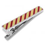 Varsity Stripes Garnet and Gold Tie Clip.jpg